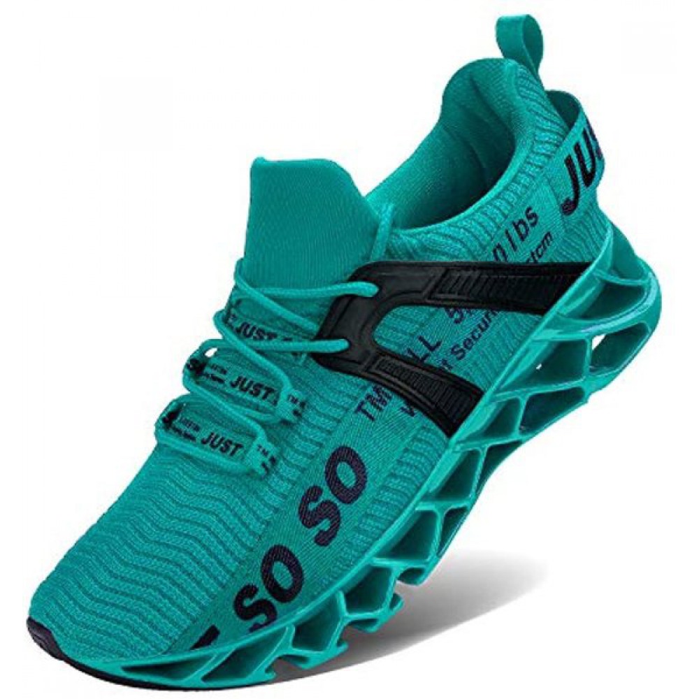 Men's Runing Shoes Walking Non Slip Blade Type Sneakers Lake Blue